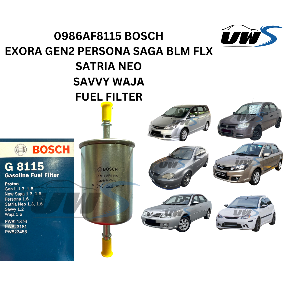 0986AF8115 BOSCH EXORA GEN2 PERSONA SAGA BLM FLX SATRIA NEO SAVVY WAJA FUEL FILTER Shopee Malaysia