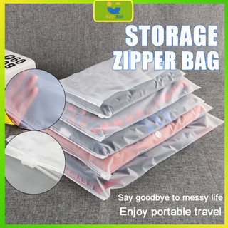 10pcs Travel Storage Bags, Clothes Packaging Bags, Reusable Plastic Ziplock  Bags, Frosted Waterproof Resealable Clothing Zipper Bags Pouch for Travel  Clothes Shoes Cosmetics Storage Bag (15*25cm)