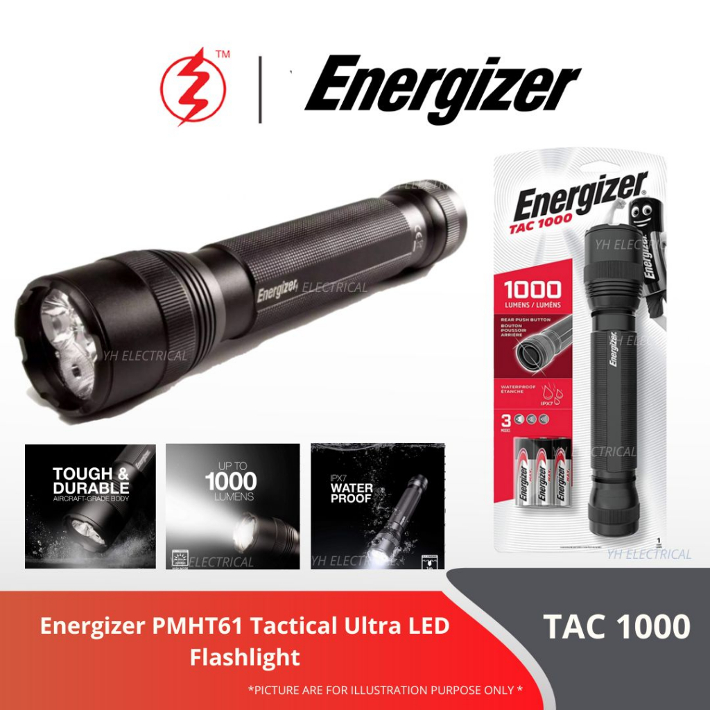 [100 Original] Energizer TAC 1000 Tactical Ultra LED Flashlight PMHT61