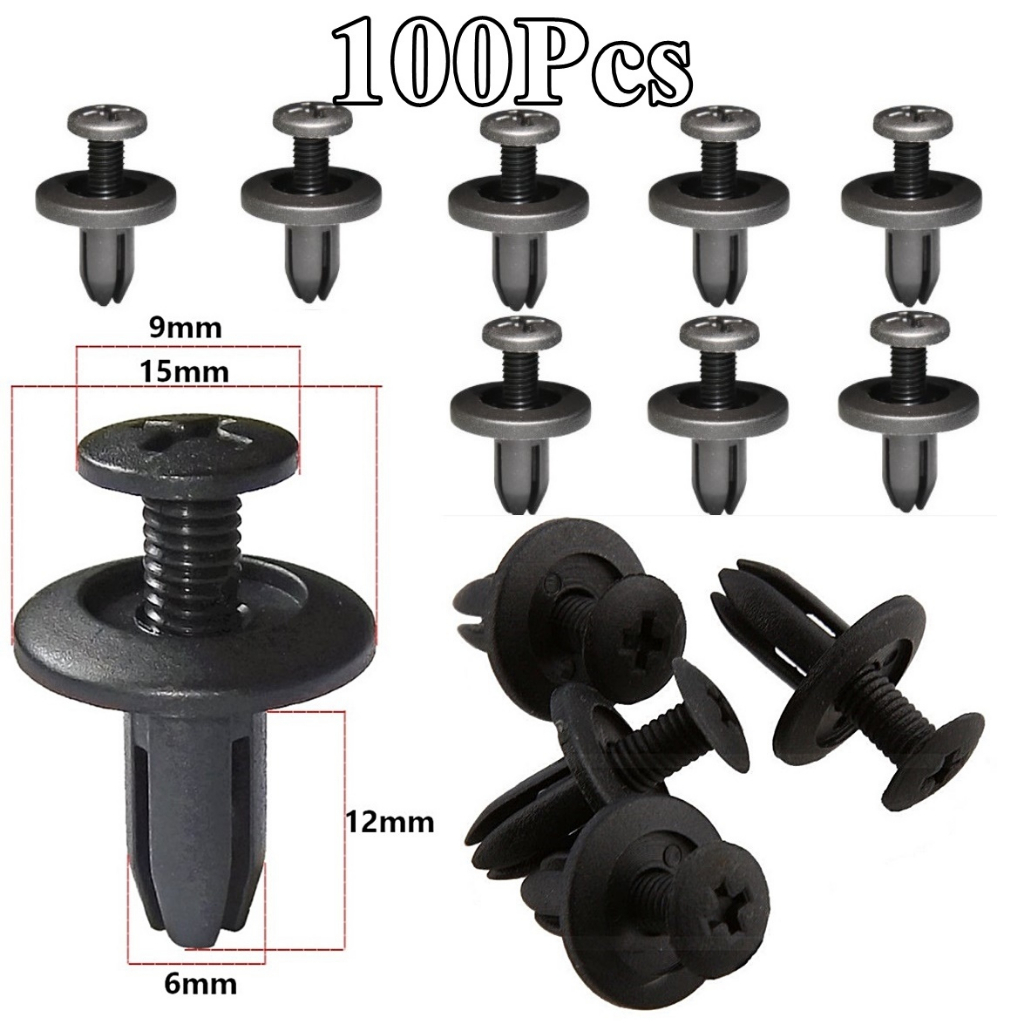 100Pcs Car Fastener Clip Rivet Bumper Clip Myvi Bezza Axia Alza Viva