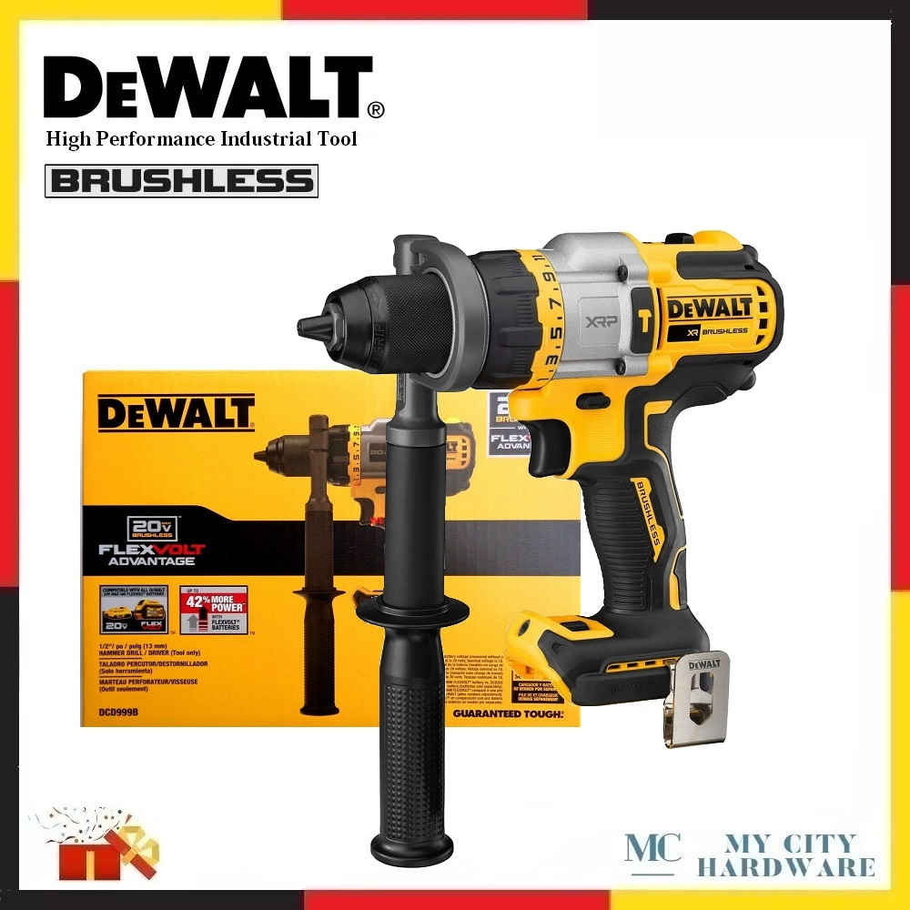DeWalt DCD999NT-A9 18/20V 13mm ( 1/2" ) Brushless Cordless Hammer Drill ...