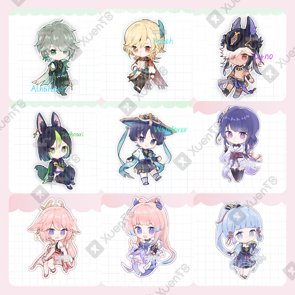 [Clearance]Genshin Impact Characters Cute Acrylic Keychain Keyring ...