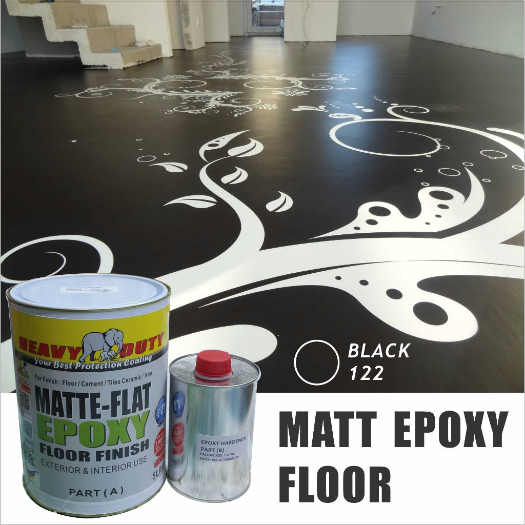 122 BLACK ( MATTE EPOXY ) MATT EPOXY FLOOR PAINT [HEAVY DUTY