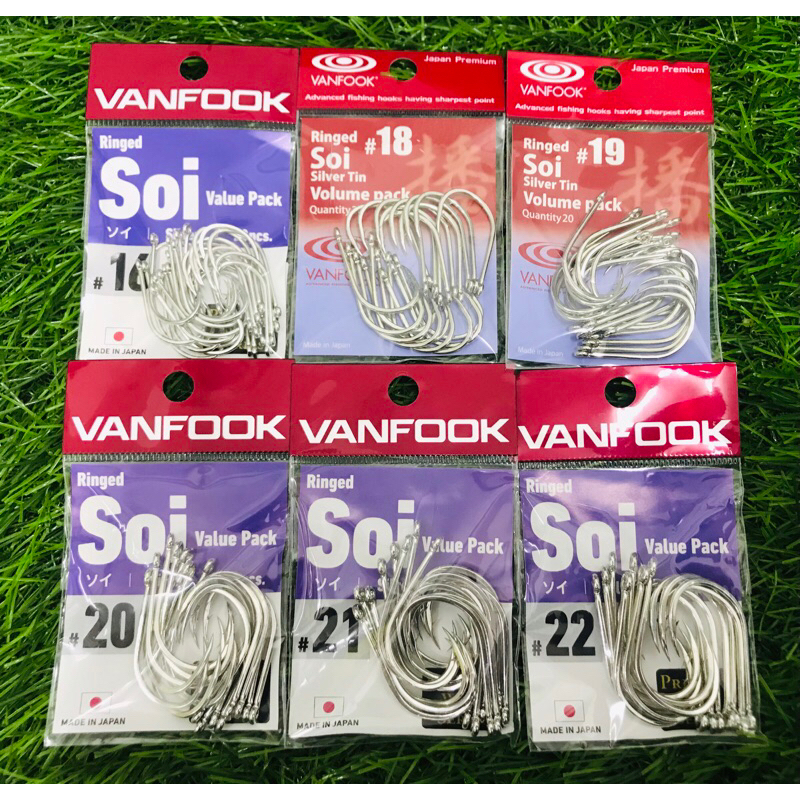 Vanfook Ringed Soi Silver Tin Volume Pack Fishing Hook Mata Kail Ikan ...