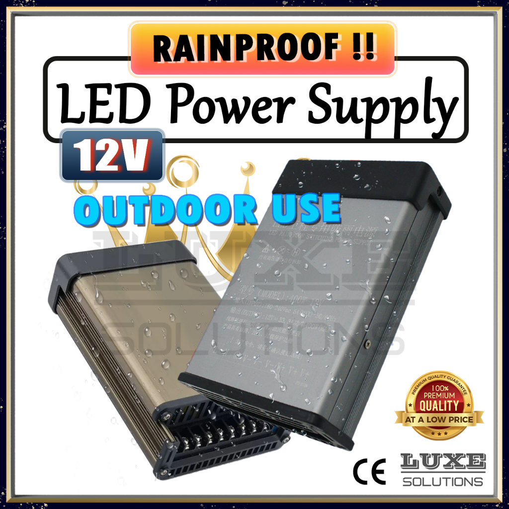 ⭐RAINPROOF⭐ 12V Switching Power Supply Lighting AC to DC Transformer ...