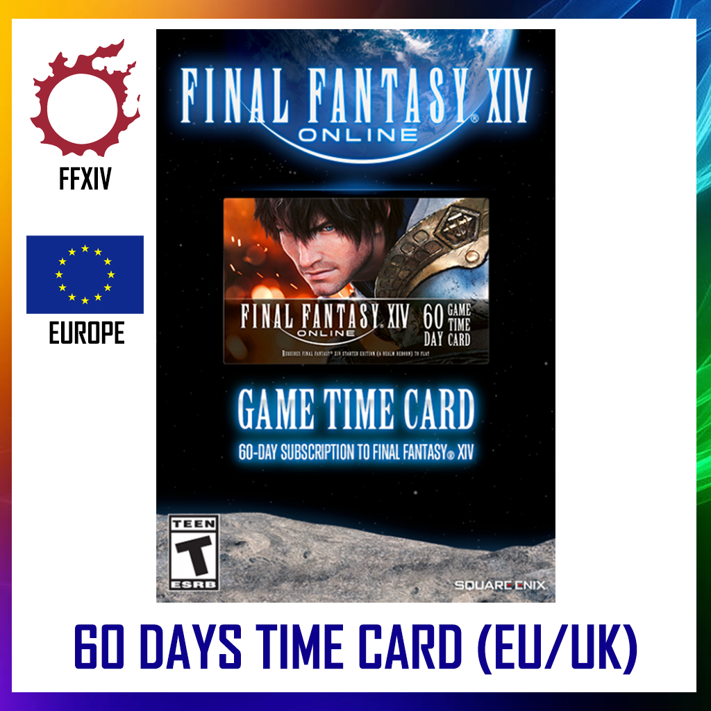 FINAL FANTASY XIV 60 DAYS TIME CARD (EU & UK) PC FFXIV 14 A REALM