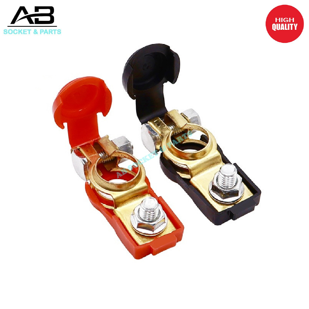 Copper Car Battery Positive & Negative Terminals Clamp Clips Big Head