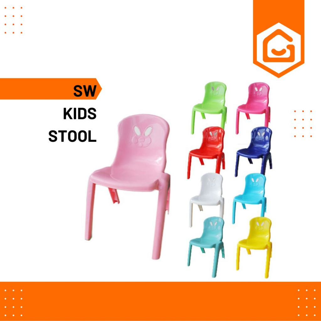 READY STOCK BUATAN MALAYSIA SW RABBIT KIDS CHAIR & STOOL KERUSI PLASTIK ...