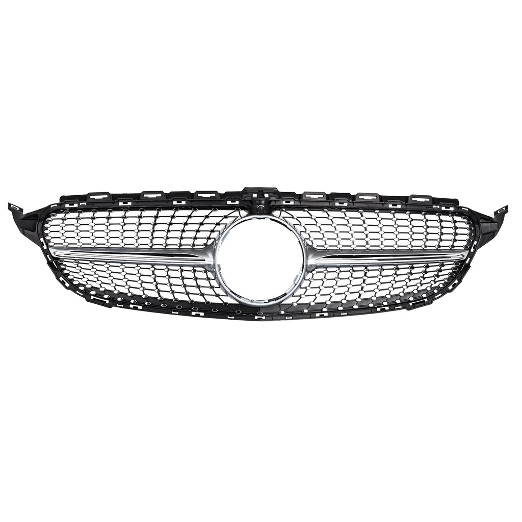 C CLASS W205 SPOILER GRILLE DIAMOND GT GRILL CHROME BLACK TRUNK WING ...