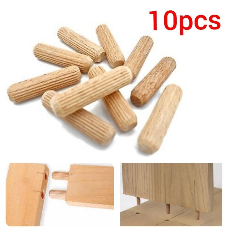 M12 Wood Dowel Pins Hardwood Multi-Grooved Chamfered Flutted Beech