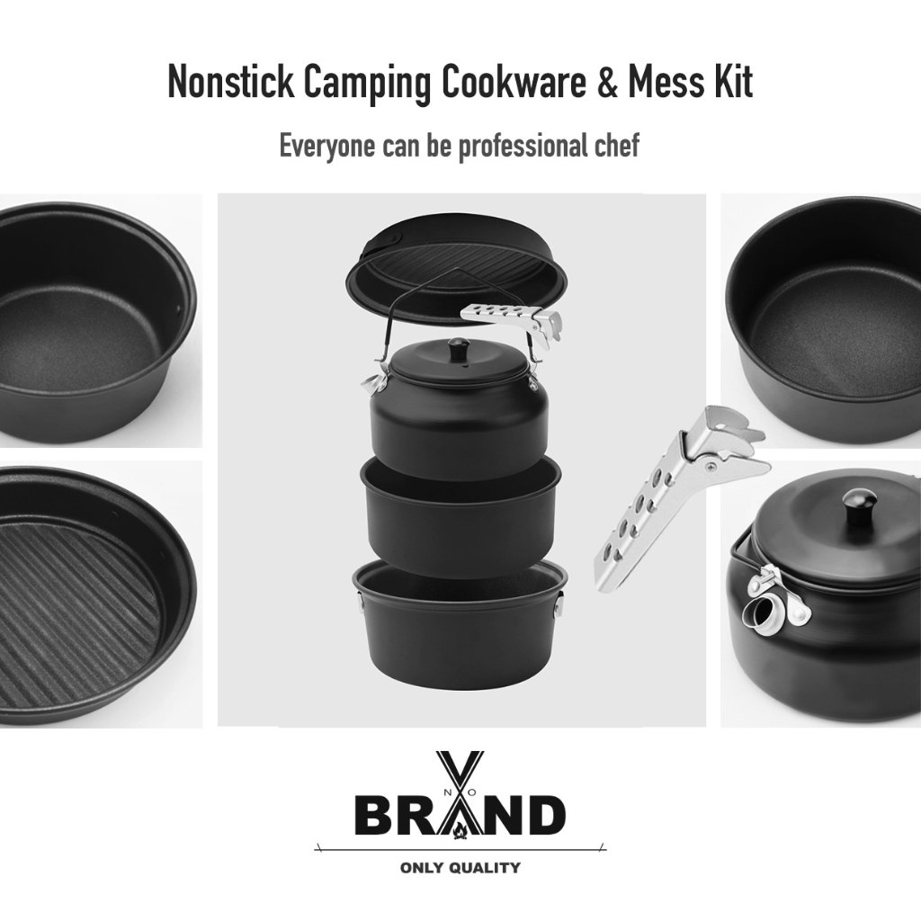 (Ready Stock) Nonstick Camping Cookware & Mess Kit | Alat Memasak ...