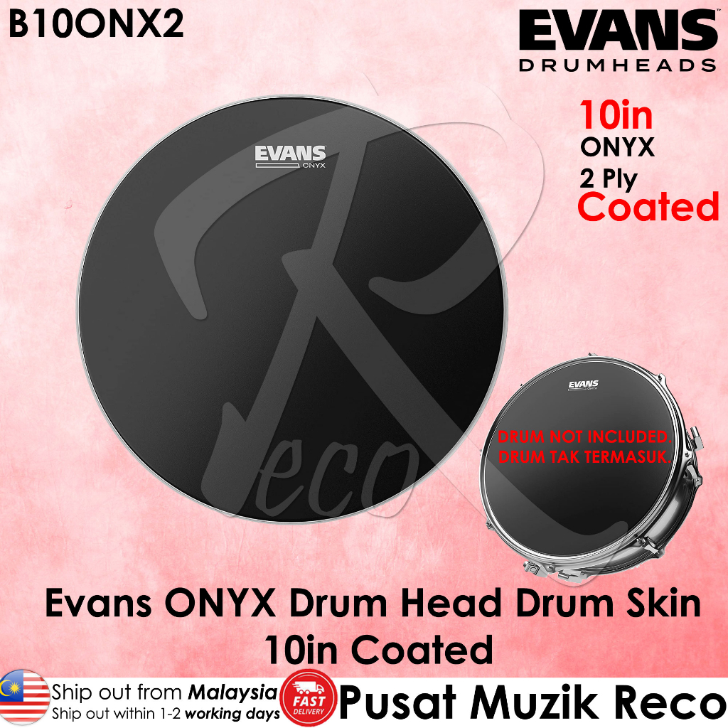 Evans B10ONX2 ONYX COATED Tom Drum Head 10" Snare / Tom / Timbale