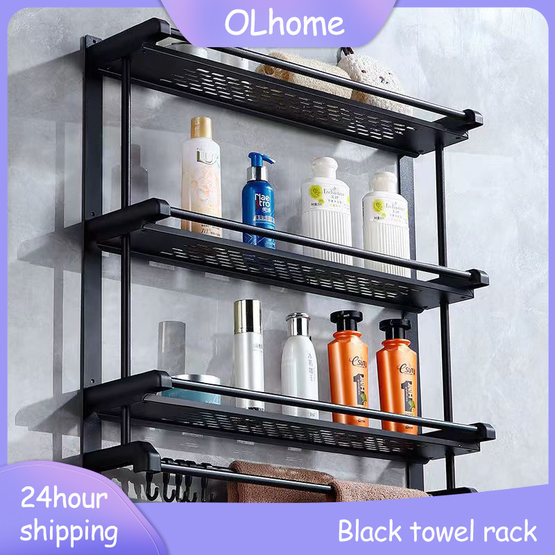 Bathroom Towel Rack Rak kamar mandi Stainless Steel Shampoo Rack Rak ...