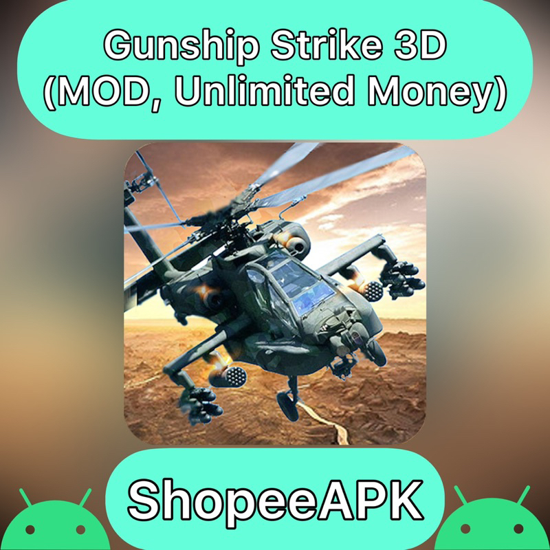 {LIFETIME} Gunship Strike 3D (MOD, Unlimited Money) Shopee Malaysia