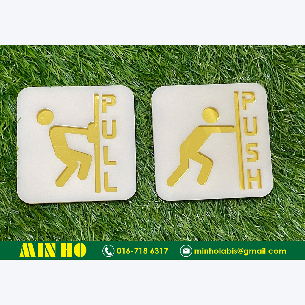 3D Push & Pull Sign Modern Door Signage Deco (Custom Design) | Shopee ...
