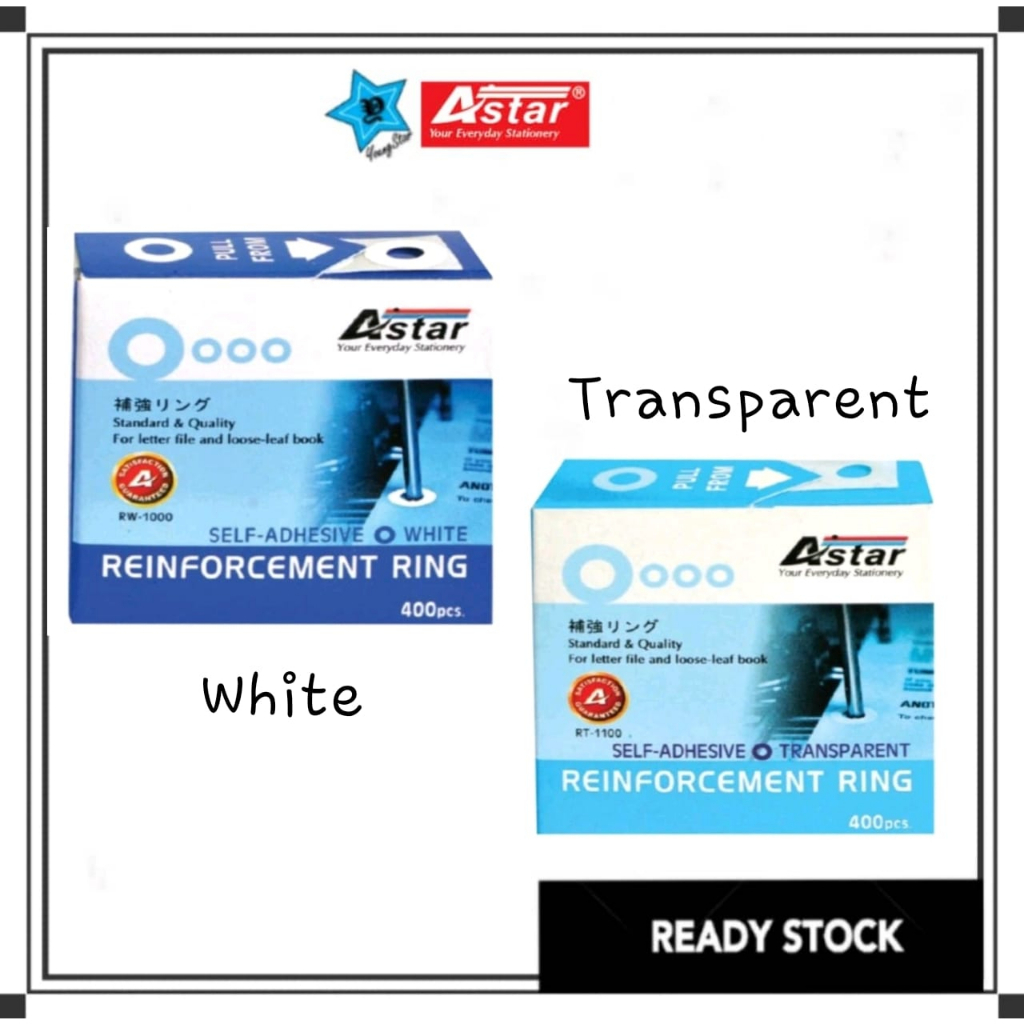 Astar Reinforcement Ring Self Adhesive White/Transparent (RW1000/RT1000 ...