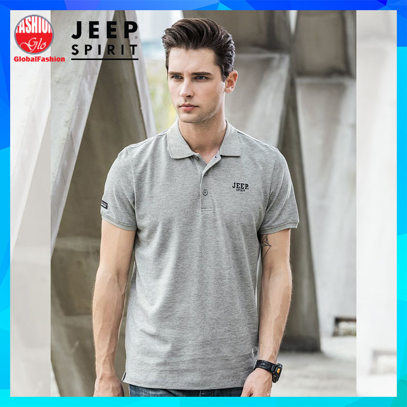 JEEP SPIRIT Polo T Shirt Men Baju T Shirt Lelaki Berkolar Plain T