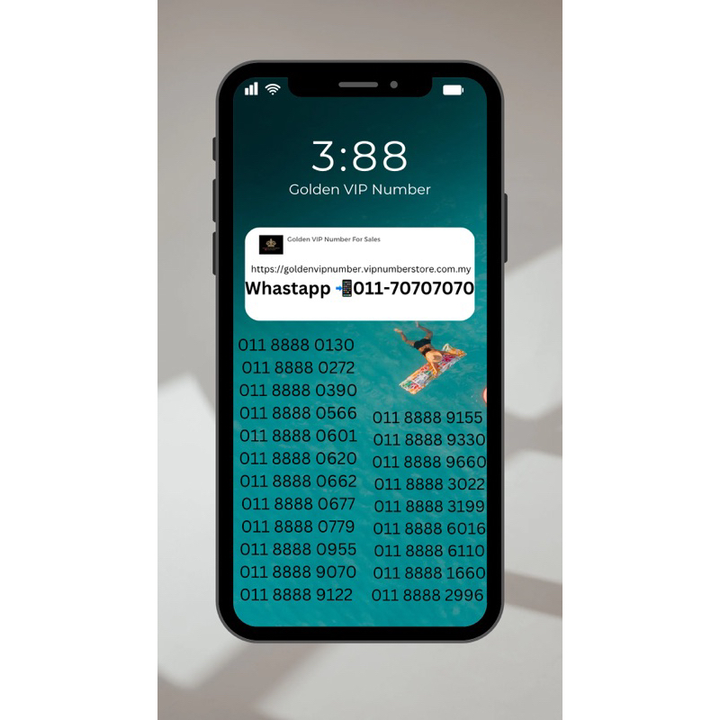 Golden VIP Number 8888 , Lucky Number , Fengshui Number , ABAB Vip ...