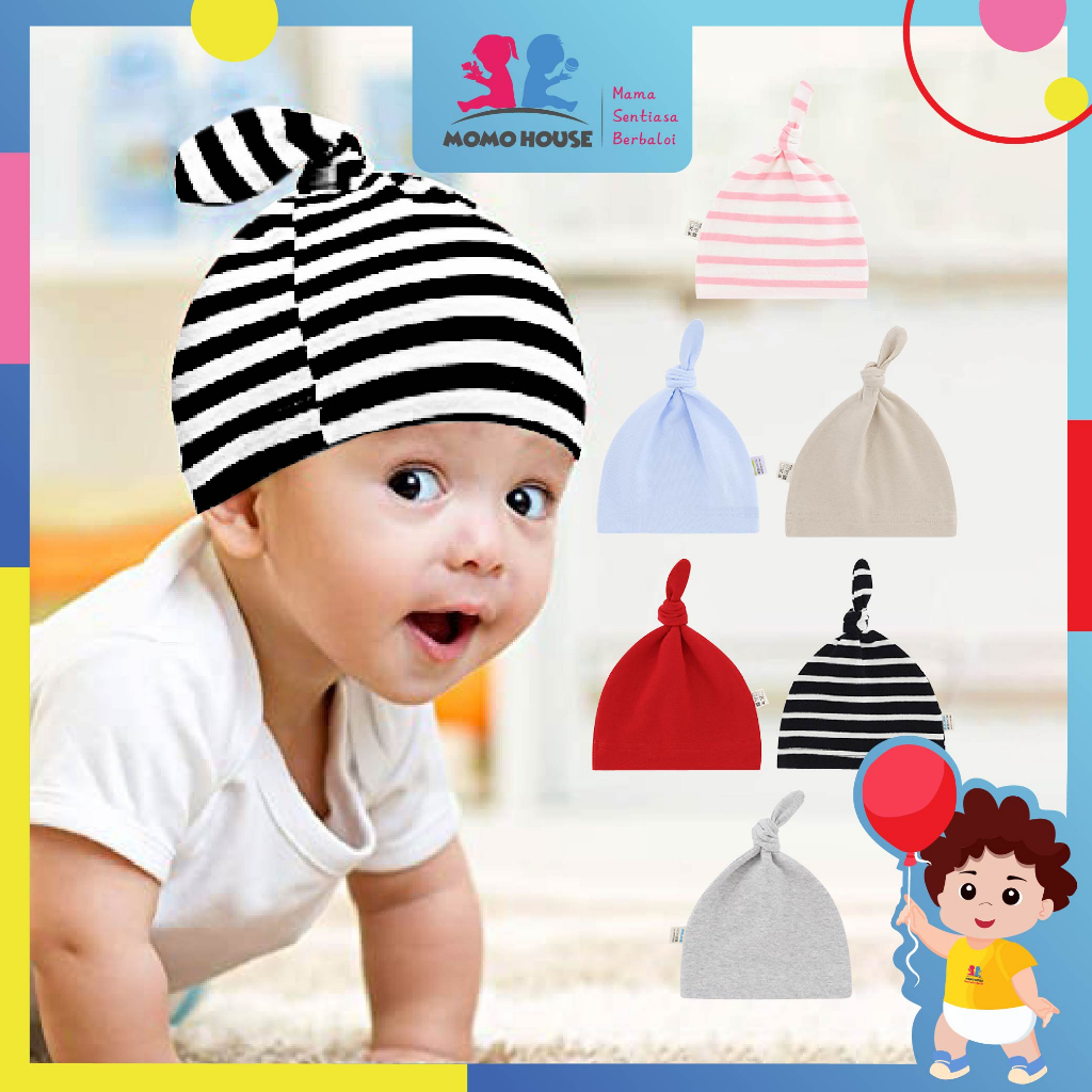 (612month) Newborn Cotton Baby Hat Adjustable Hat Pulling Hat Topi