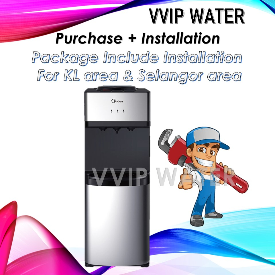 Midea Mild Alkaline Water Dispenser Hot Normal Cold Model 1673 With 4 Korea Water Filter 2455