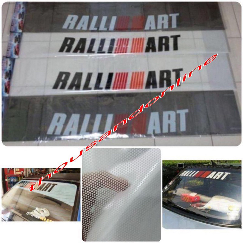 dalam/inside 10inch car windscreen sticker ralliart depan belakang sun ...