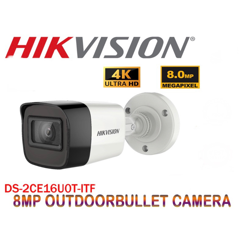 HIKVISION CCTV 8MP DS2CE16U0TITF ANALOG FIXED OUTDOOR IR BULLET