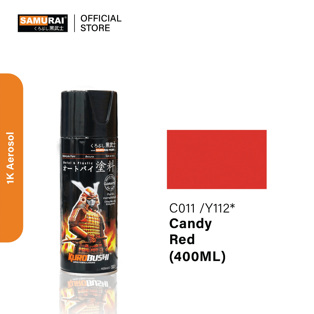 Samurai Spray Paint Yamaha Candy Red (400ml) C011/Y112 Candy Merah