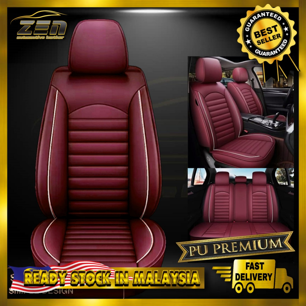 ZEN 5D Universal Car Leather Seat Cover 5Seater Front & Rear Cover