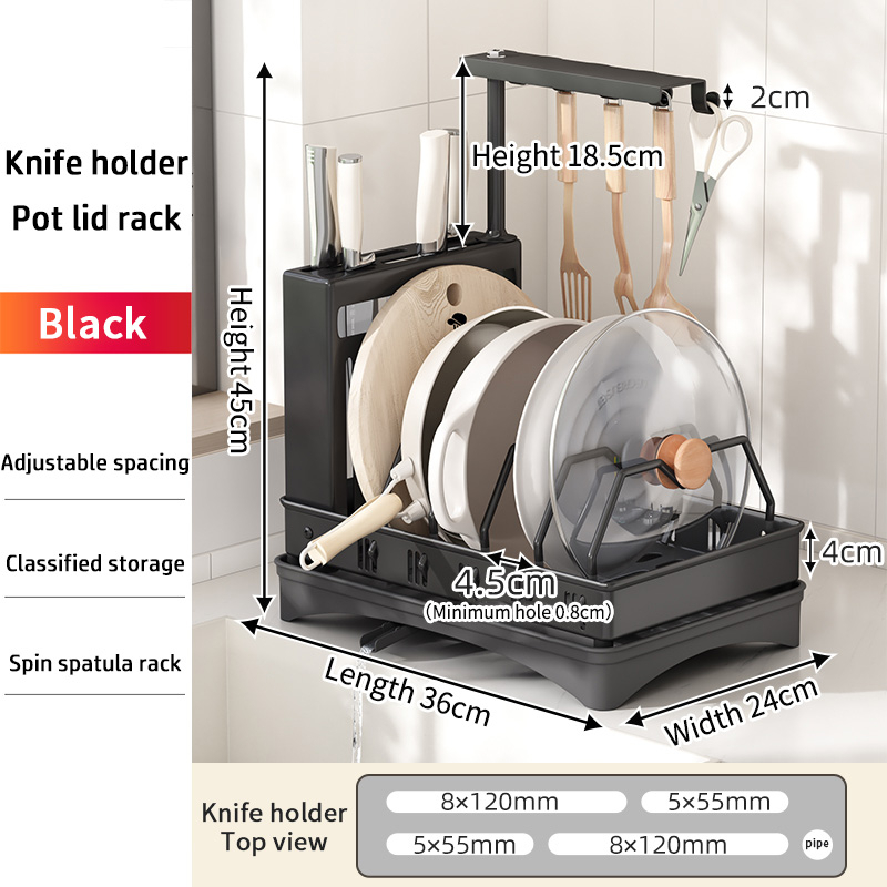 Dish Rack Knife Holder Storage Rack Spoon Holder Rak Pisau Serbaguna