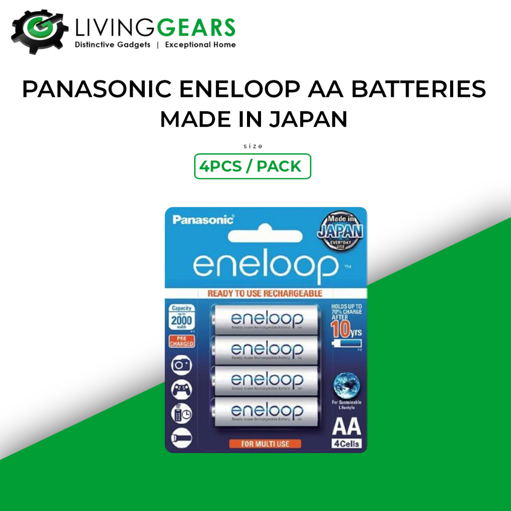 PANASONIC RECHARGEABLE ENELOOP 4 PCS PACK BK-3MCCE/4BT-EC (AA SIZE ...