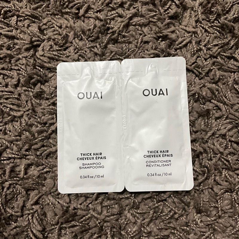 READY STOCK OUAI Thick Hair Shampoo + Conditioner Sample Packet (10ml