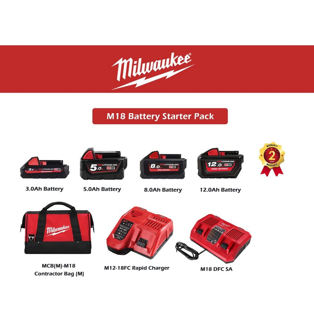 MILWAUKEE M18 BATTERY STARTER PACK Shopee Malaysia