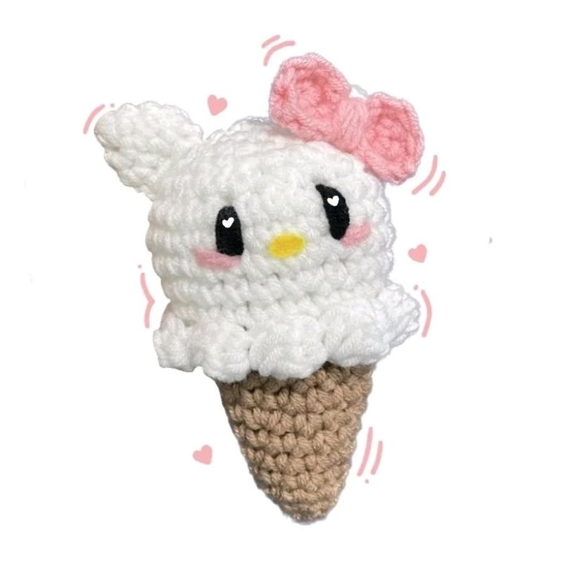 Crochet Hello Kitty Ice Cream Keychain | Shopee Malaysia