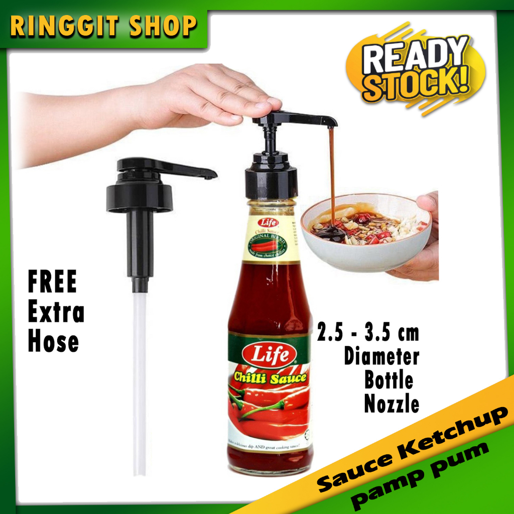 Ringgit Shop Sauce Ketchup Pump Pam Sos Tiram Oyster Sauce Bottle Mouth Squeezer Household