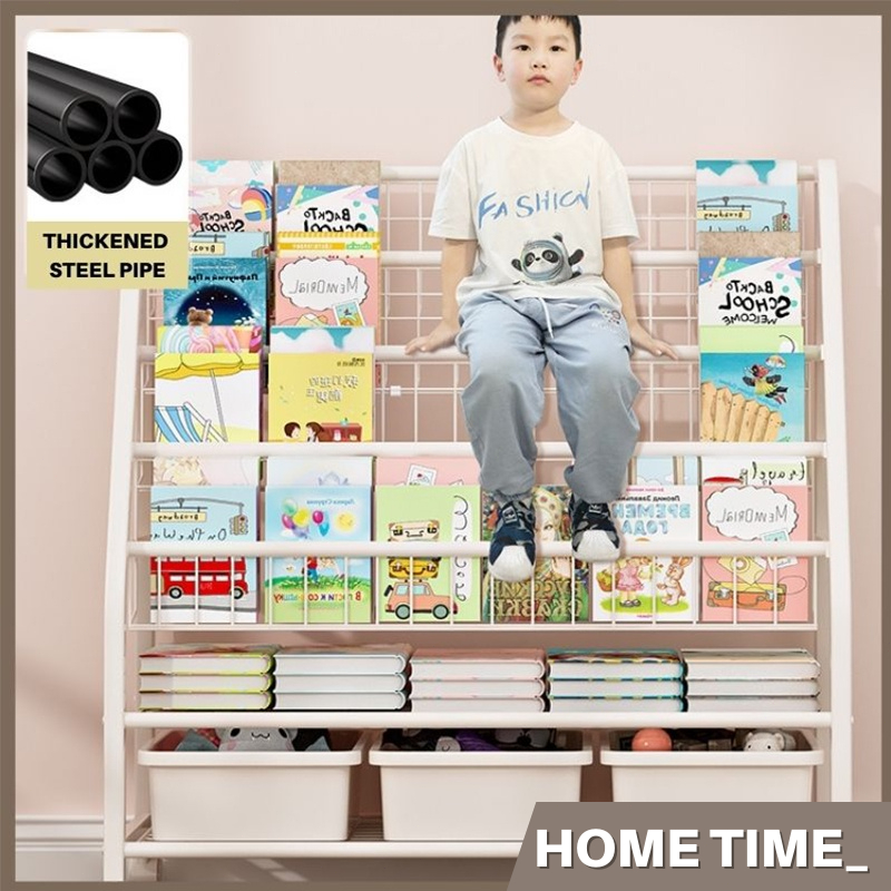 Children's Storage Box With Wheel Multipurpose Rack Book Shelf Rak Buku