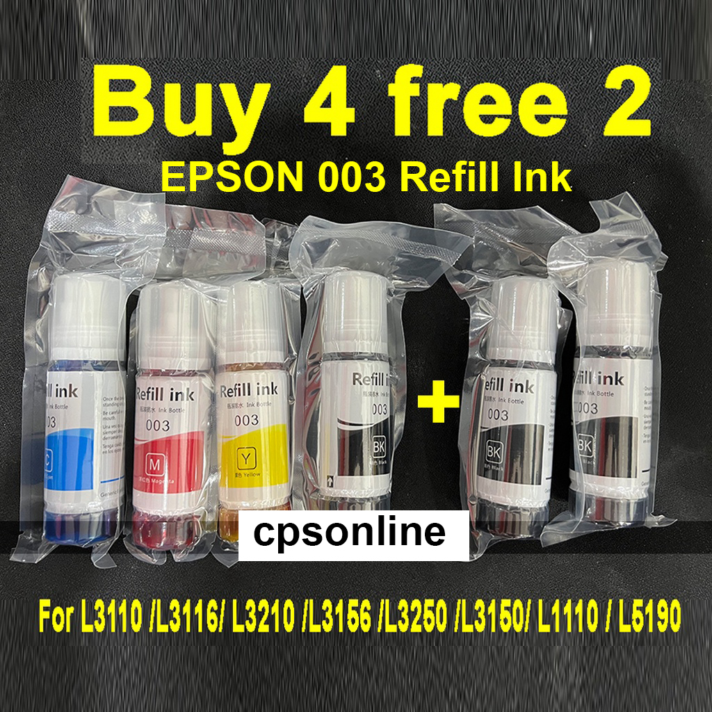 Epson Refill Ink 003 Compatible For L3210 L3110 L3116 L3150 L3156 L1110 L5190 L6170 L6190 4 9834