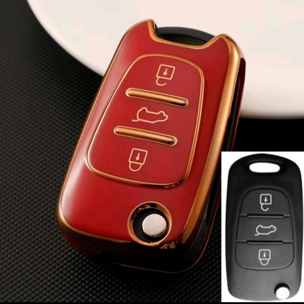 KIA Car Key Cover Chrome Reflection TPU Car Key Remote Casing Sarung