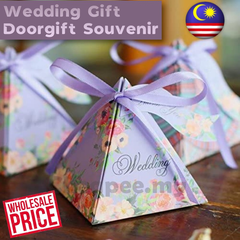 Purple Romance Pyramid Shape Wedding Giftbox/Doorgift/Candy box ...