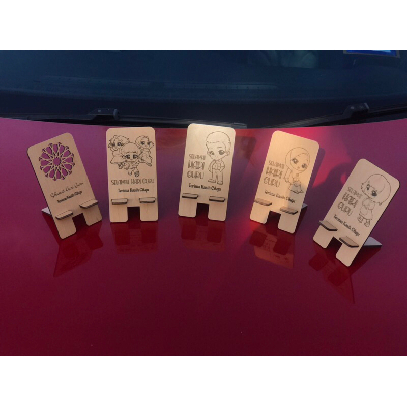 Wooden Phone Holder Hadiah hari merdeka independence day Islamic Patern ...