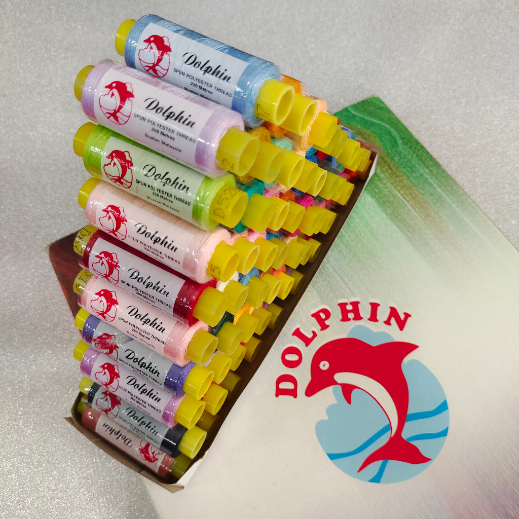 🧵10pcs Benang Jahit Dolphin 250Meters Sewing Thread | Shopee Malaysia