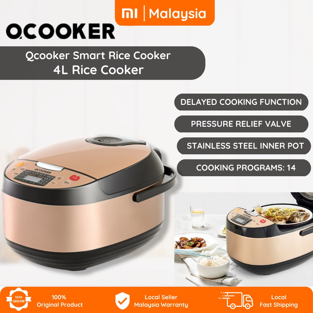 QCOOKER CR-FB408Y Smart Rice Cooker 4 Litre | 24H Timer | Yogurt | Soup ...