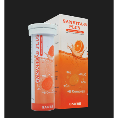 Sanvita B-Plus Effervescent Tablets Vitamin C / B+ / Calcium / Zinc (10 ...