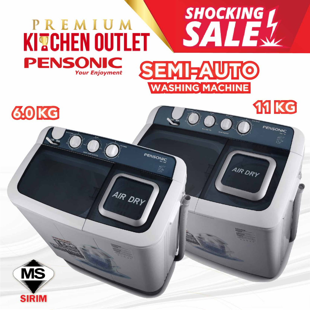 Pensonic 11KG SemiAuto Washing Machine PWS1104 6.0KG PWS6004
