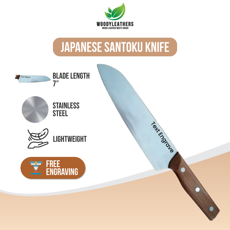 7" Japanese Santoku Slicing Dicing Cutting Chef Kitchen Knife with FREE