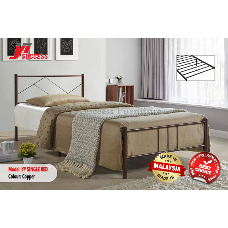 Yi Success Mia Wooden Post Metal Single Bed Frame / Quality Metal Bed ...