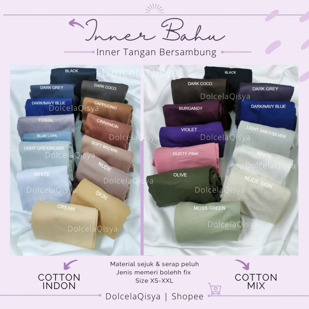 Inner Tangan Inner Bahu (BELi4 FREE1🎁) Inner Baju Separuh Inner ...