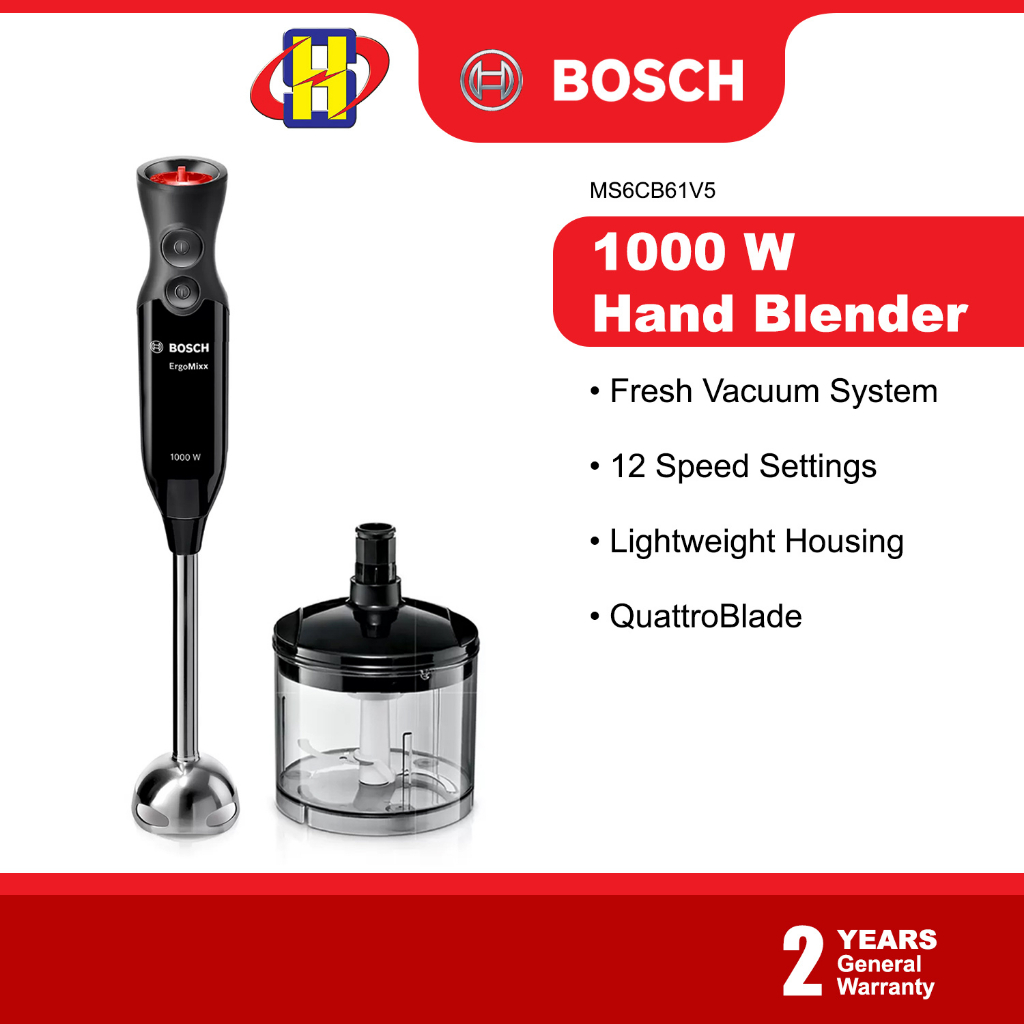 BOSCH ErgoMixx Hand blender (1000W) QuattroBlade Fresh Vacuum System