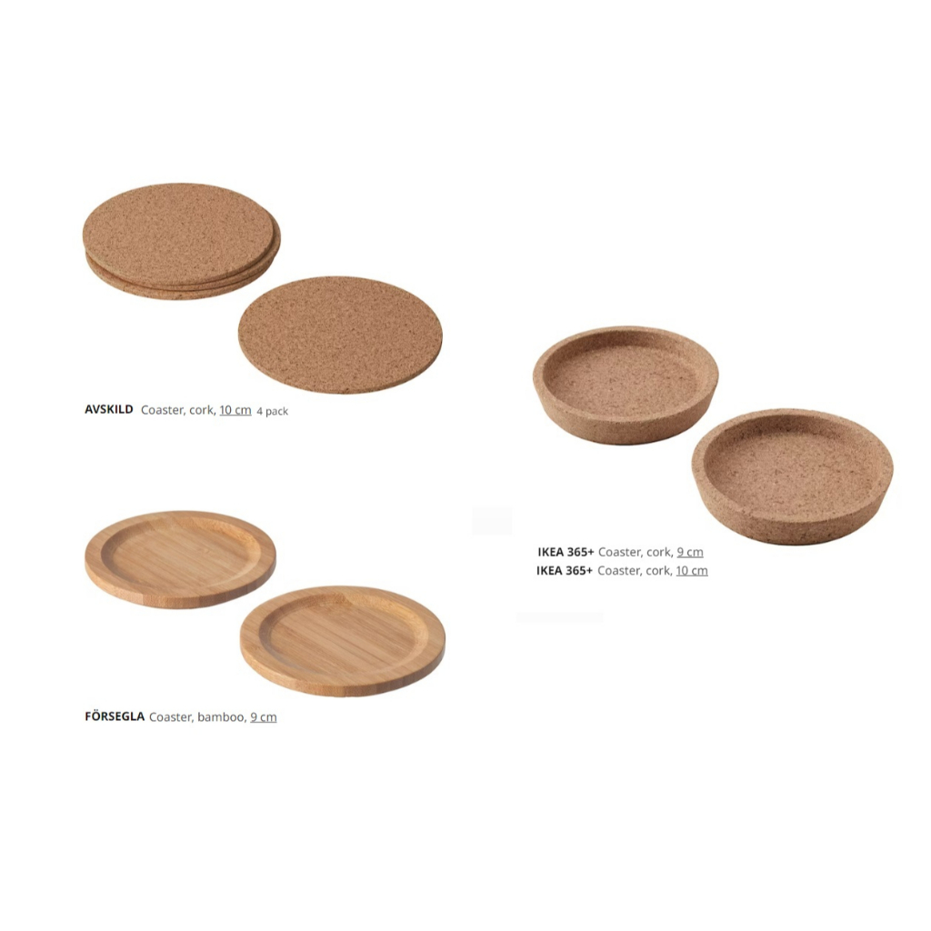 IKEA AVSKILD FORSEGLA IKEA 365+ Coaster Cork Gabus Pelapik Lining 9cm 10cm