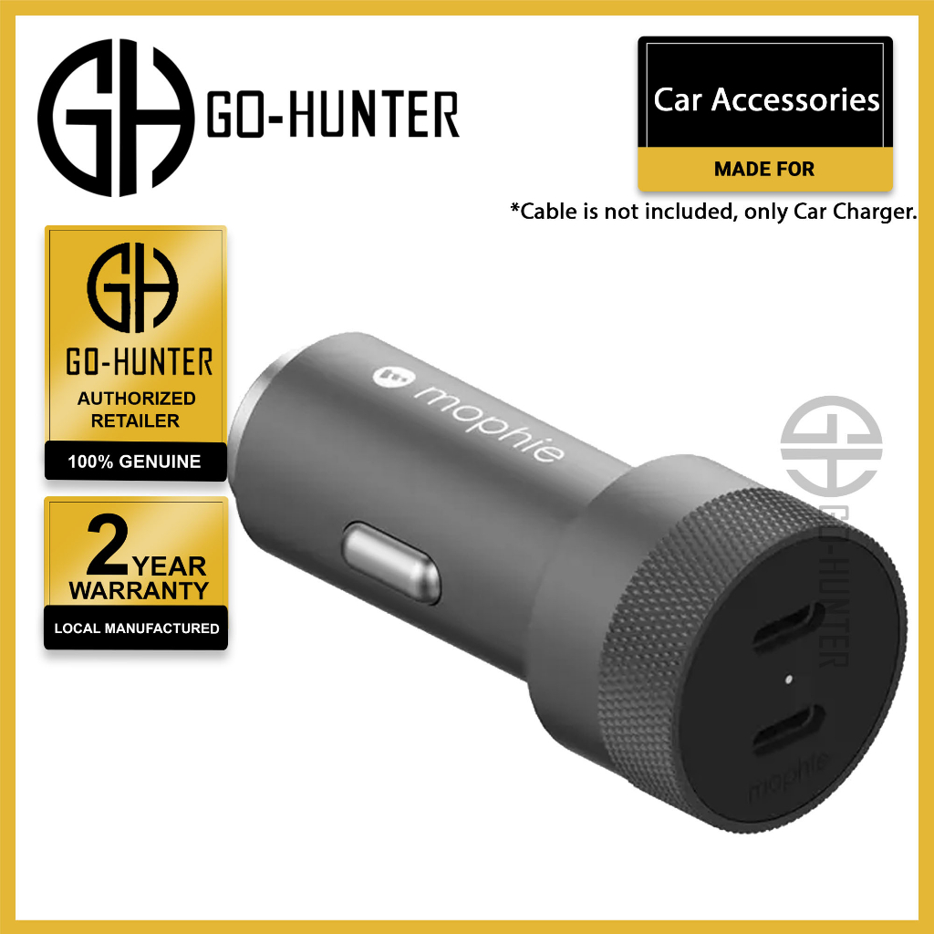 Mophie 40W Dual USBC Car Charger ( 20W USBC + 20W USBC PD ) Space