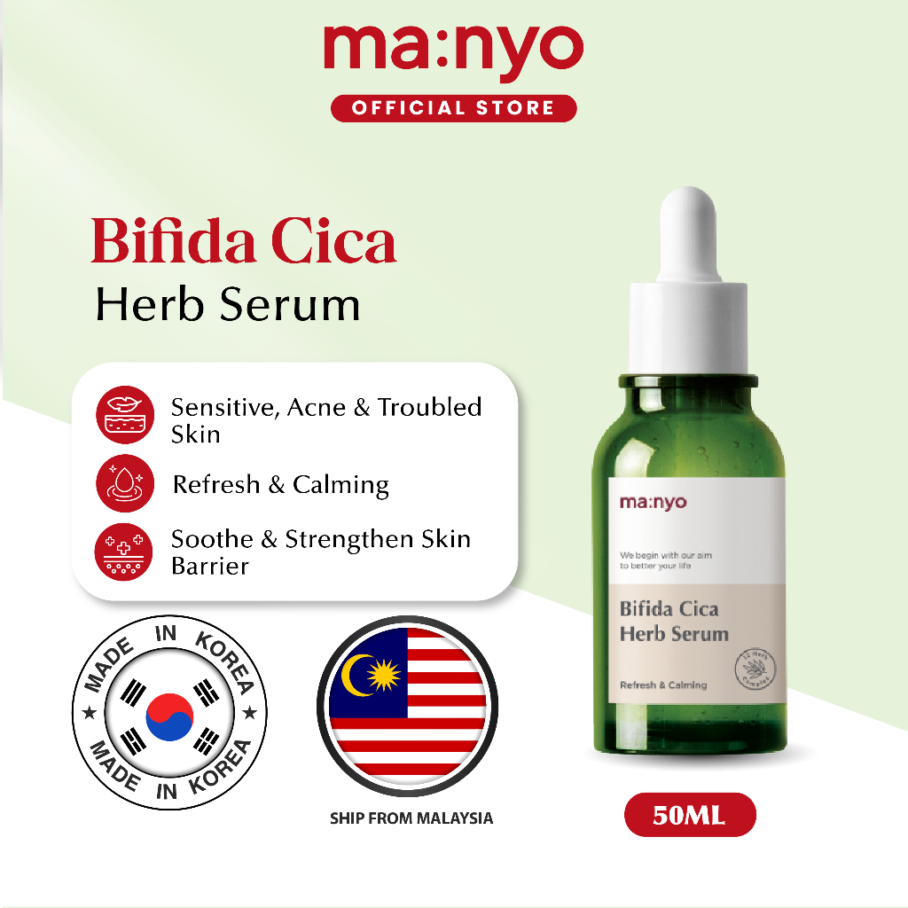 MANYO Bifida Cica Herb Serum (50ml) Sensitive Skin Face Serum Muka ...
